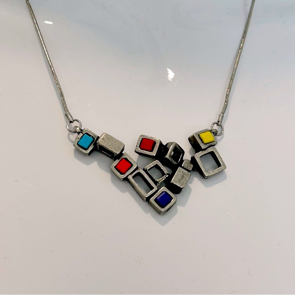 🇨🇦Handmade Pewter and Molten Glass Necklace